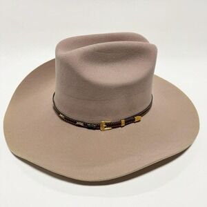 Vintage Bailey Western XX Wool Felt Hat Tan Oak Bowie Size 7 56 Made in USA